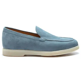 5 CM/1.95 Inches CMR CHAMARIPA Handcrafted Elevator Shoes For Men - Light Blue Suede Apron Toe Loafers