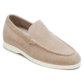 5 CM/1.95 Inches CMR CHAMARIPA Men's Height-Increasing Loafers - Apricot Suede Apron Toe Shoes