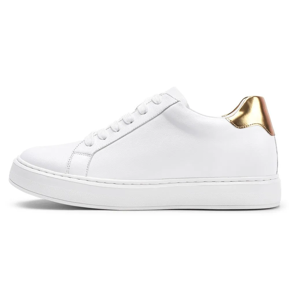 7 CM / 2.76 Inches CMR CHAMARIPA Handcrafted Men's Elevator Shoes - White Leather Casual Shoes