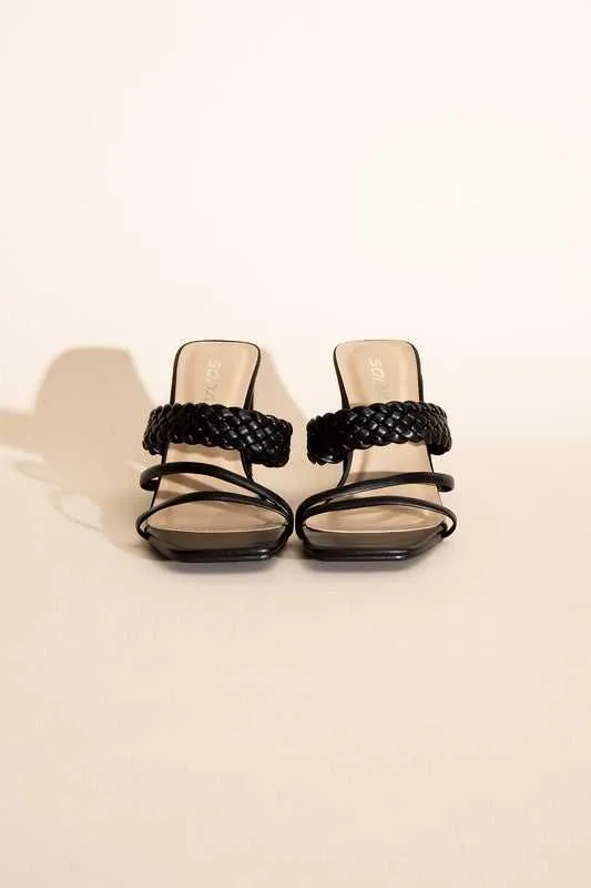 CARMEN Braided Strap Sandal Heels