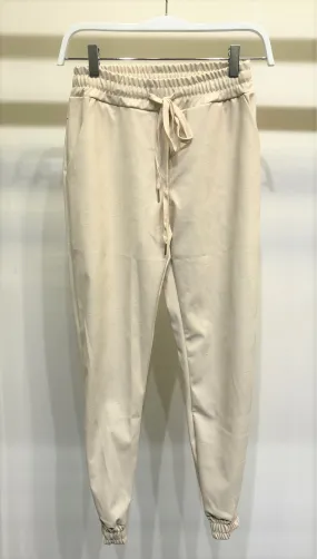 Cuffed leather jogger