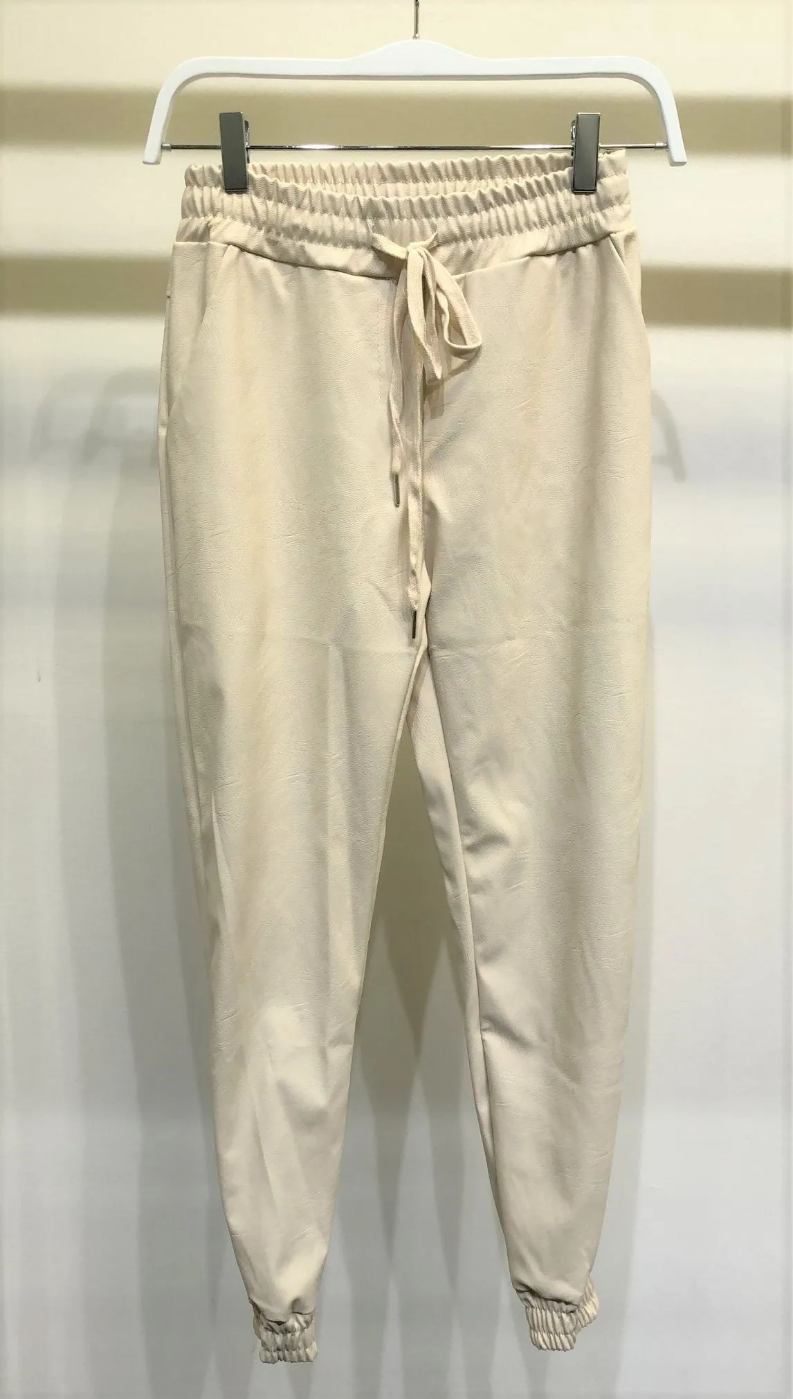 Cuffed leather jogger