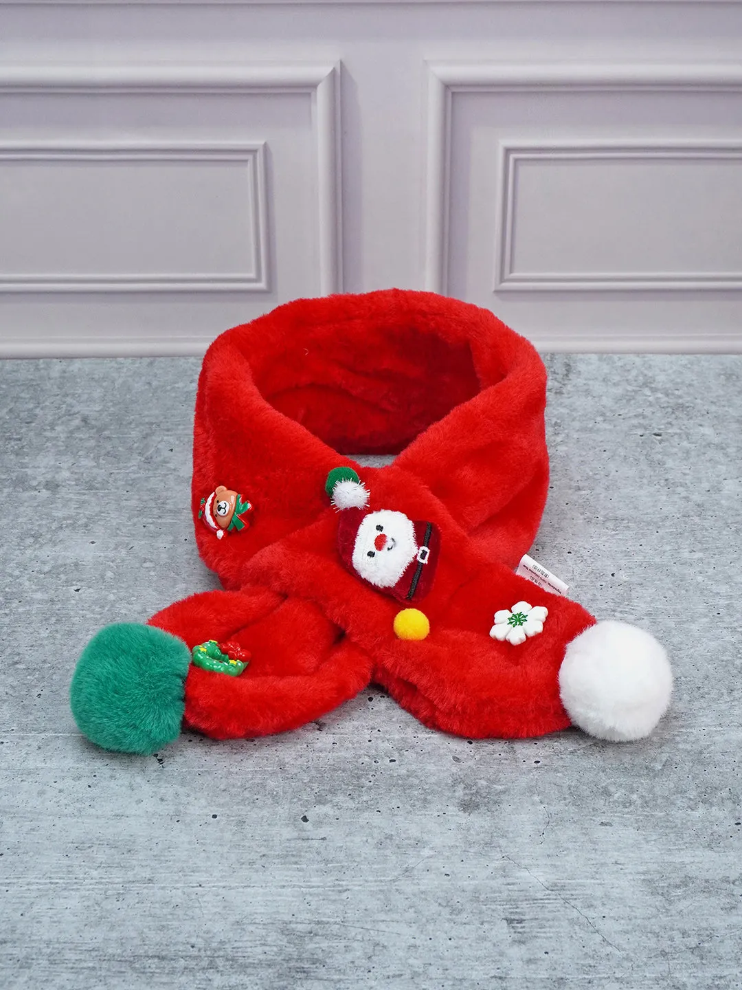 Little Surprise Box 2Pcs Pink Santa Christmas Winter Cap Long Style Neck Muffler