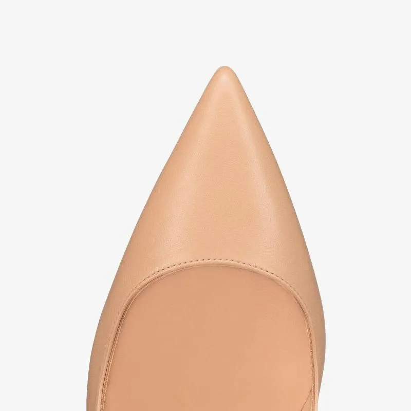 Nude  Leather Stiletto Pumps with 120 mm