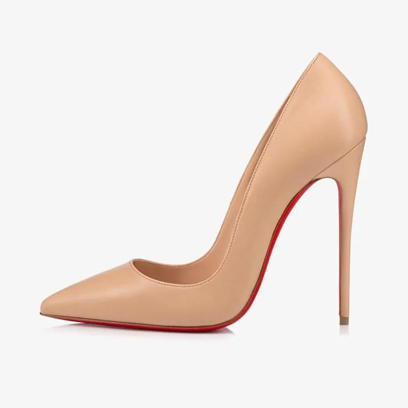 Nude  Leather Stiletto Pumps with 120 mm