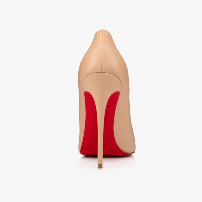 Nude  Leather Stiletto Pumps with 120 mm