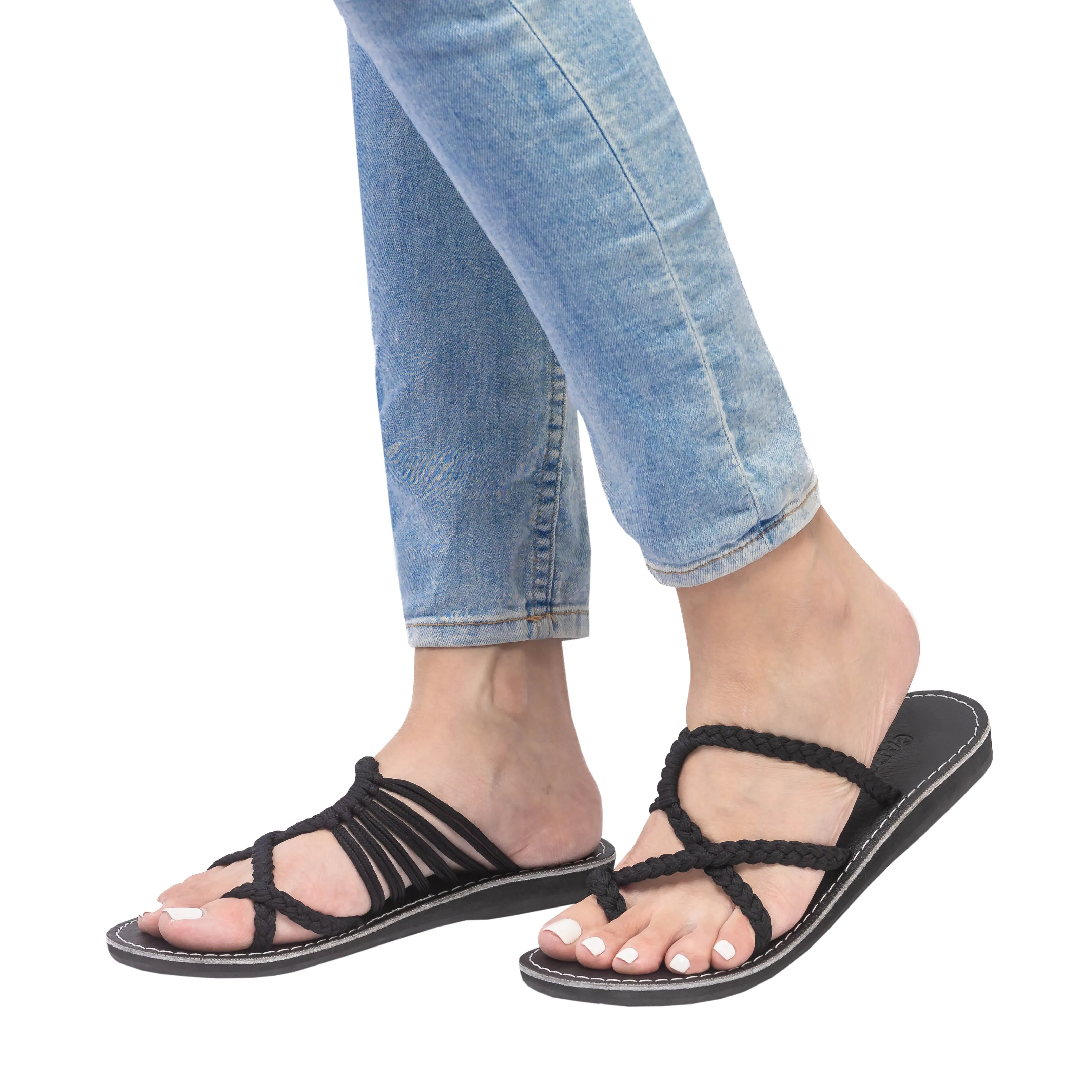 Oceanbliss - Classic Black Rope Sandals