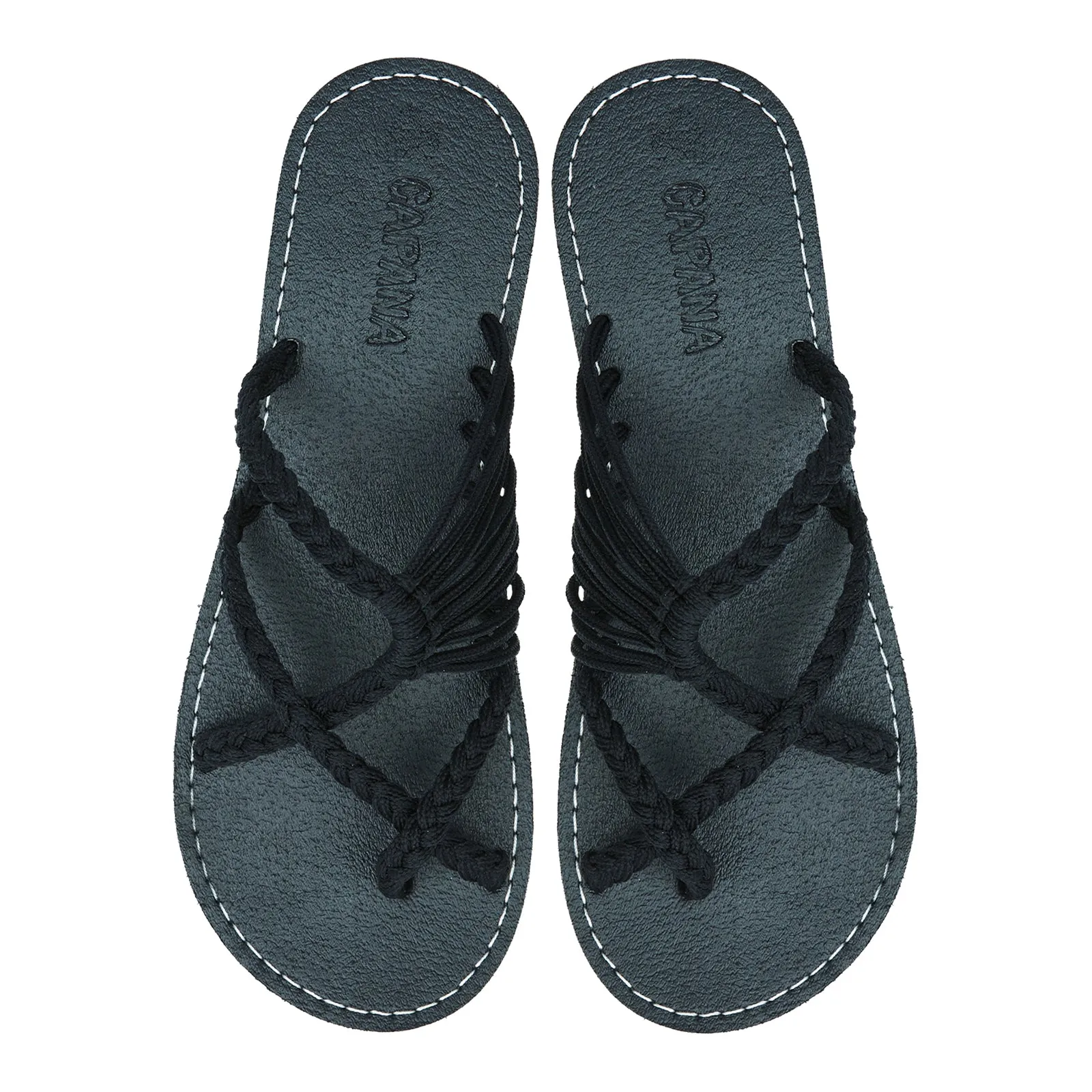 Oceanbliss - Classic Black Rope Sandals