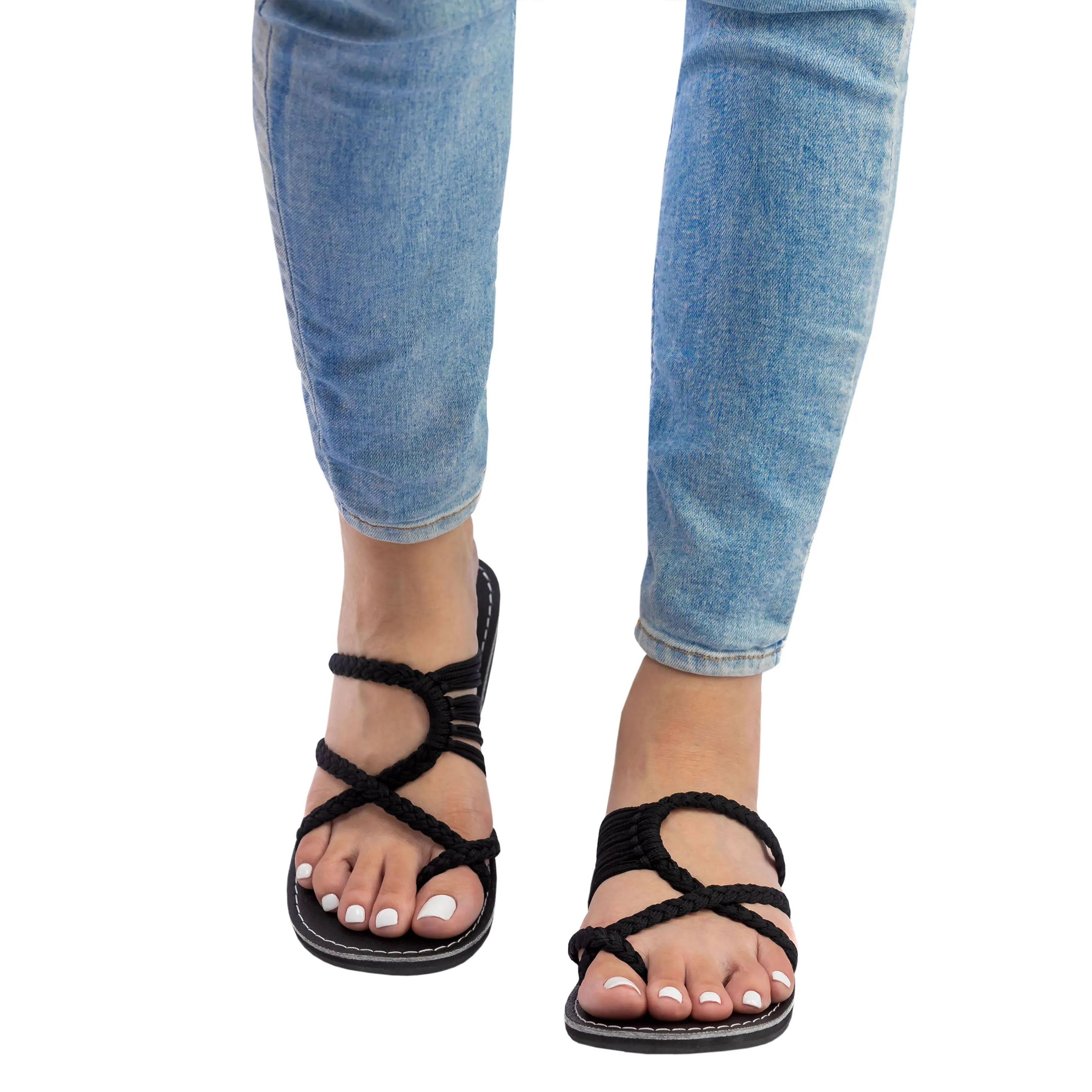 Oceanbliss - Classic Black Rope Sandals