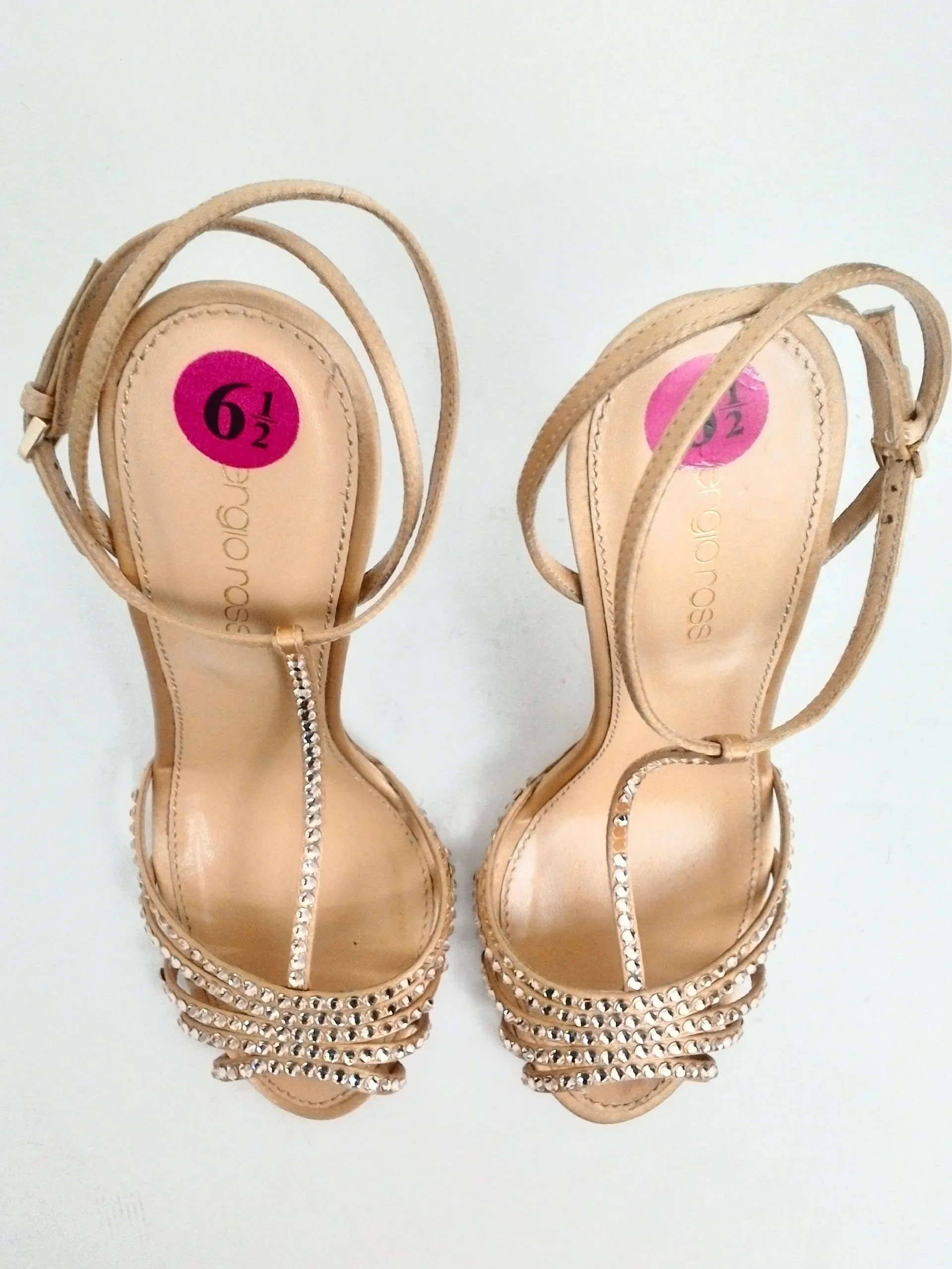 Sergio Rossi Women's Scarpe Donna Sandal Crepe Satin Nude Size 36.5