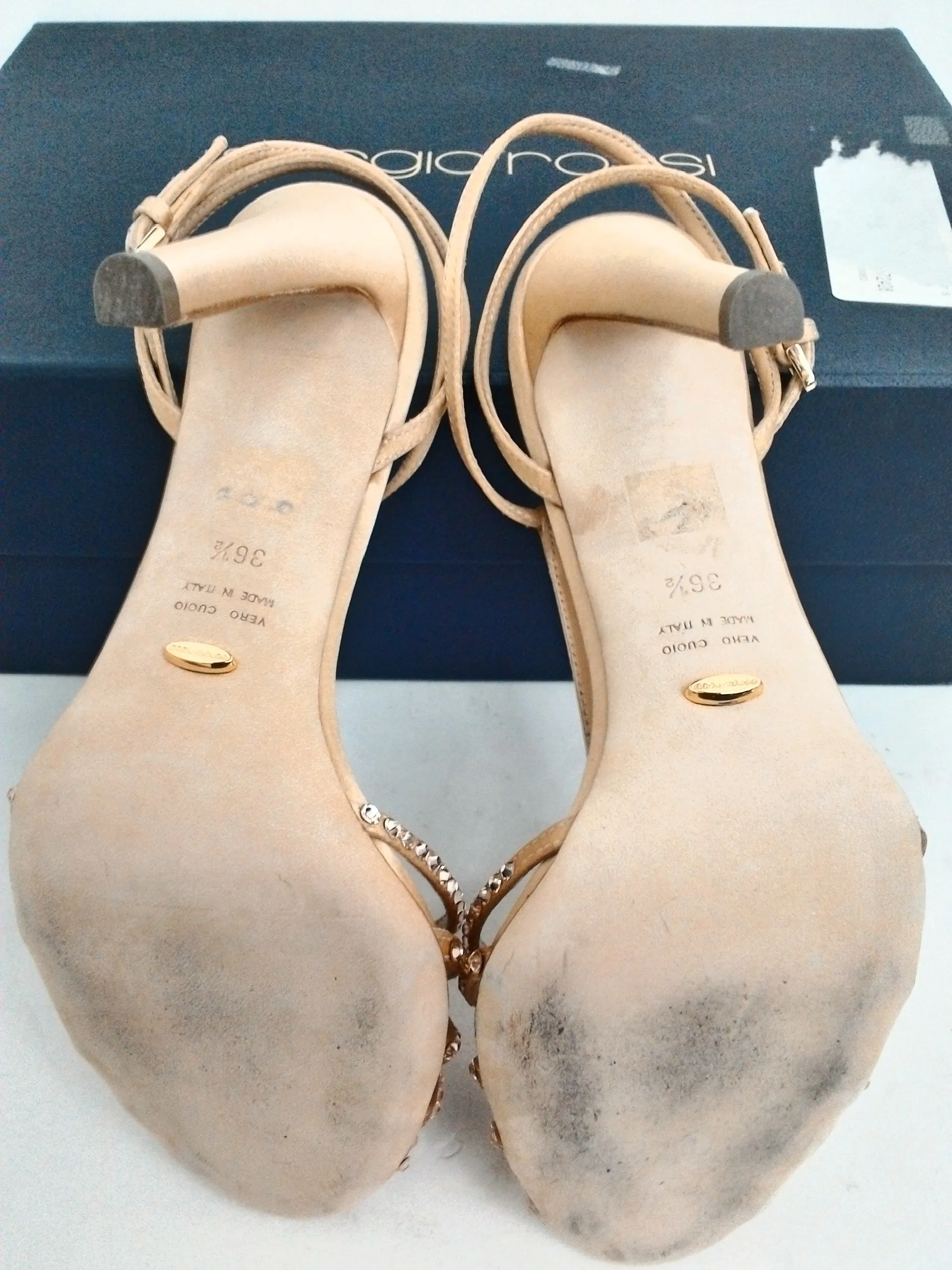Sergio Rossi Women's Scarpe Donna Sandal Crepe Satin Nude Size 36.5