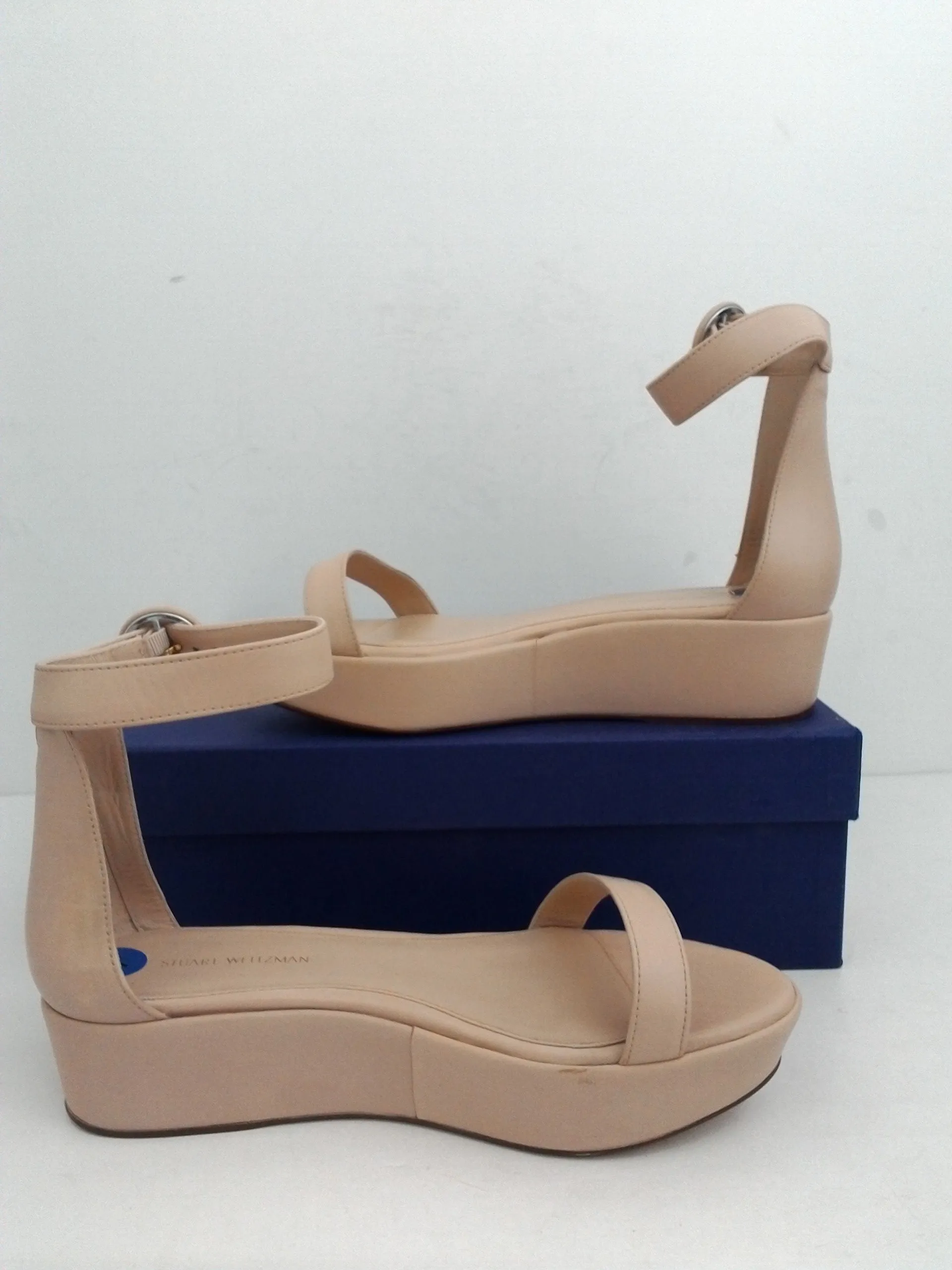 Stuart Weitzmain Women's Capri Fawn Cush Nappa Platform Sandal Size 7 M