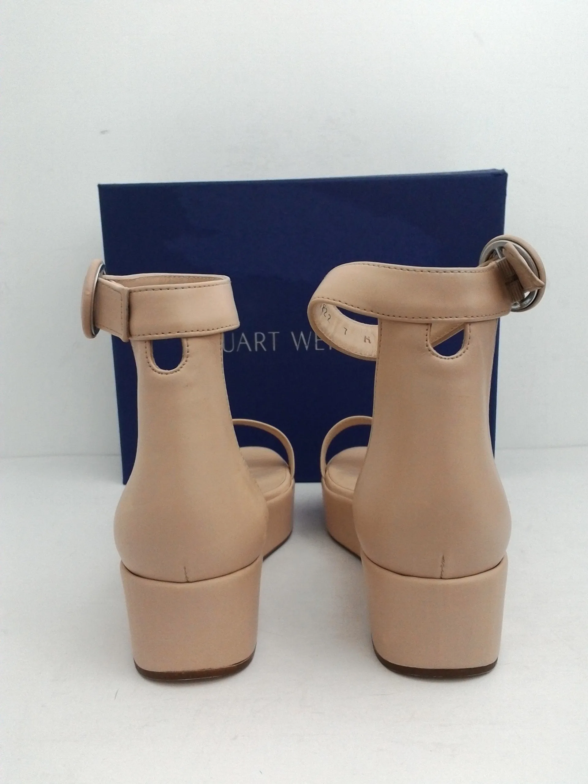 Stuart Weitzmain Women's Capri Fawn Cush Nappa Platform Sandal Size 7 M