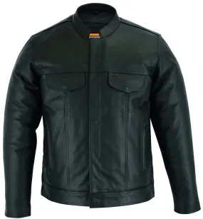 The 788 - Men's Full Cut Leather Shirt with Zipper and Snap Front