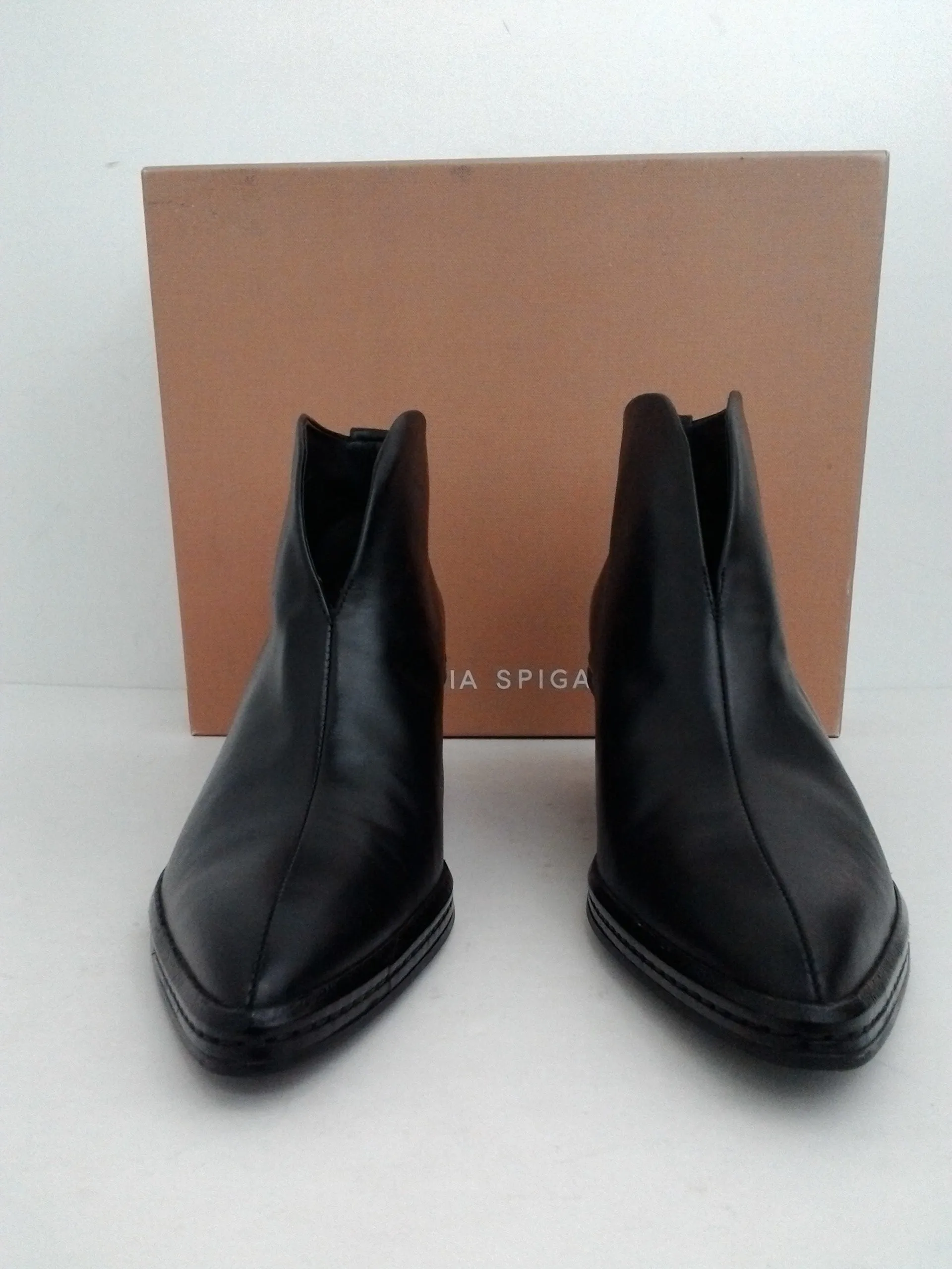 Via Spiga Women's Fianna Black Leather Booties Size 7.5 M